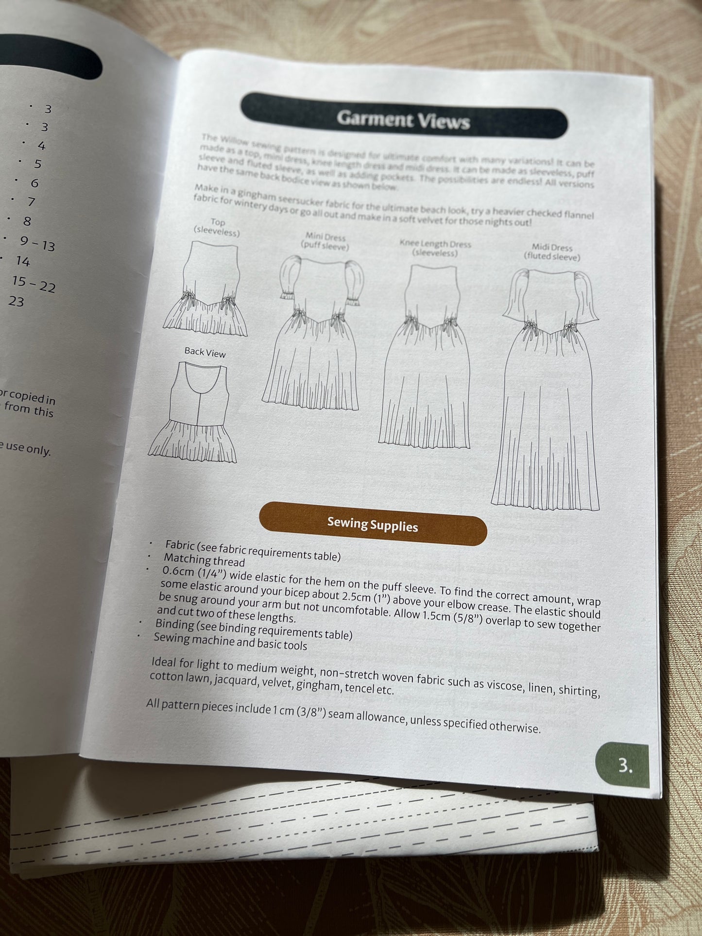 THE WILLOW SEWING PATTERN (PRINTED)